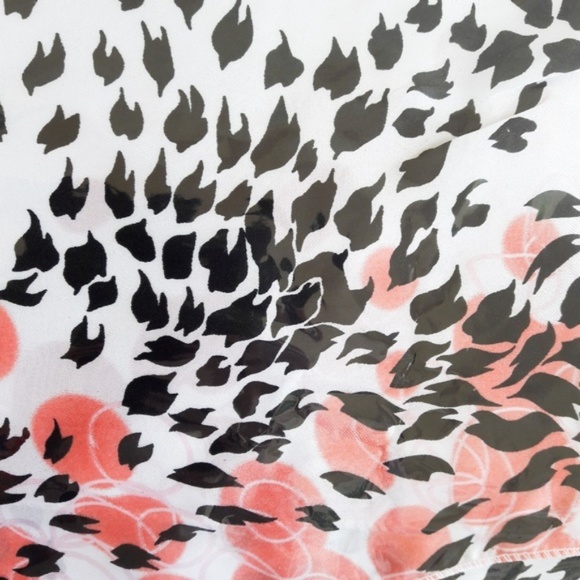 White Satin Pink Black Print Bandanna Handkerchief - Picture 4 of 5